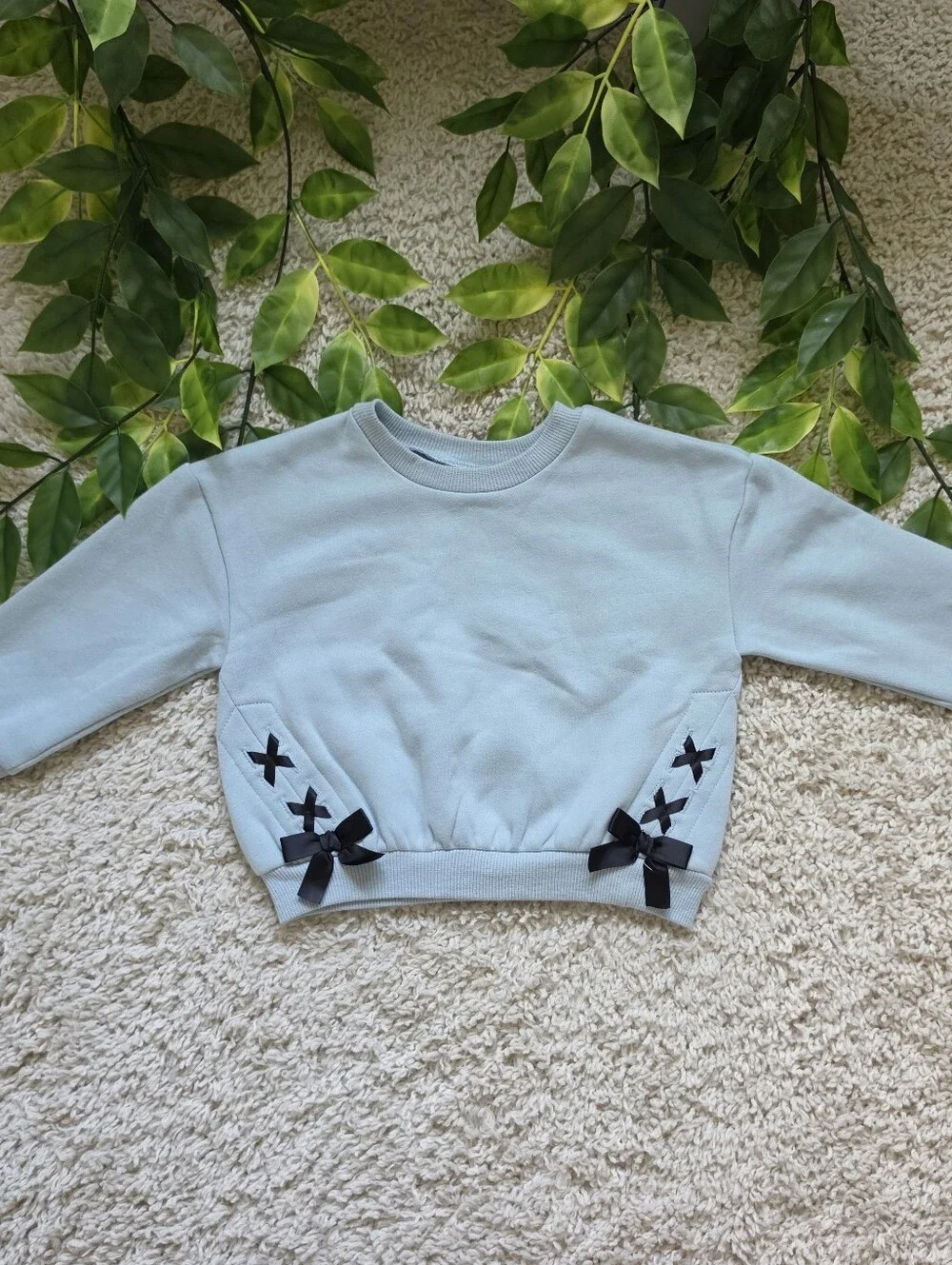 Baby Girl Light Blue Bow Sweater (12-18 Months)